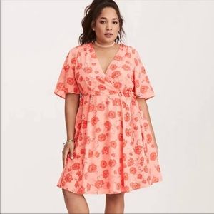 Torrid Coral Wrap dress